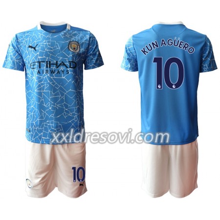 Manchester City Sergio Aguero 10 Domaći Dječji Komplet Dresovi za Nogomet 2020-2021 (+ kratke hlače)